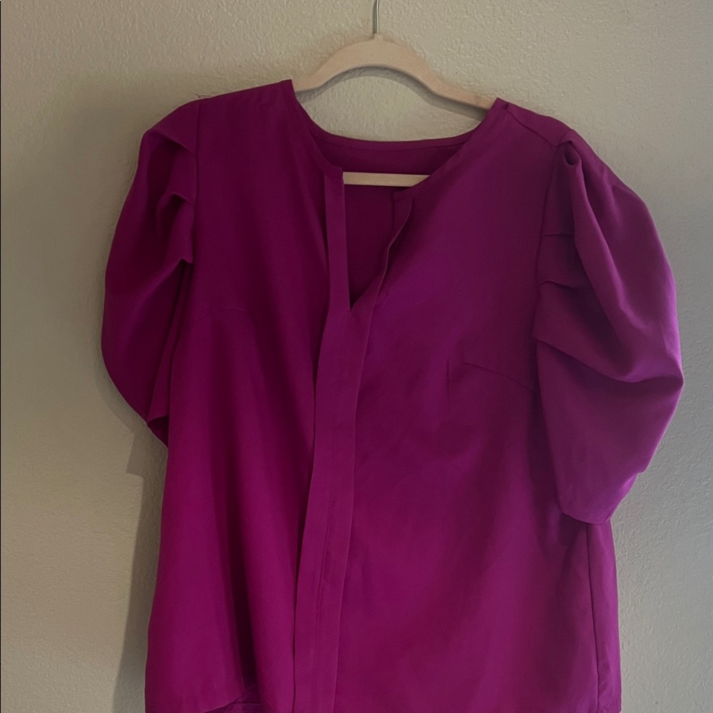 SHEIN Vibrant Magenta Blouse